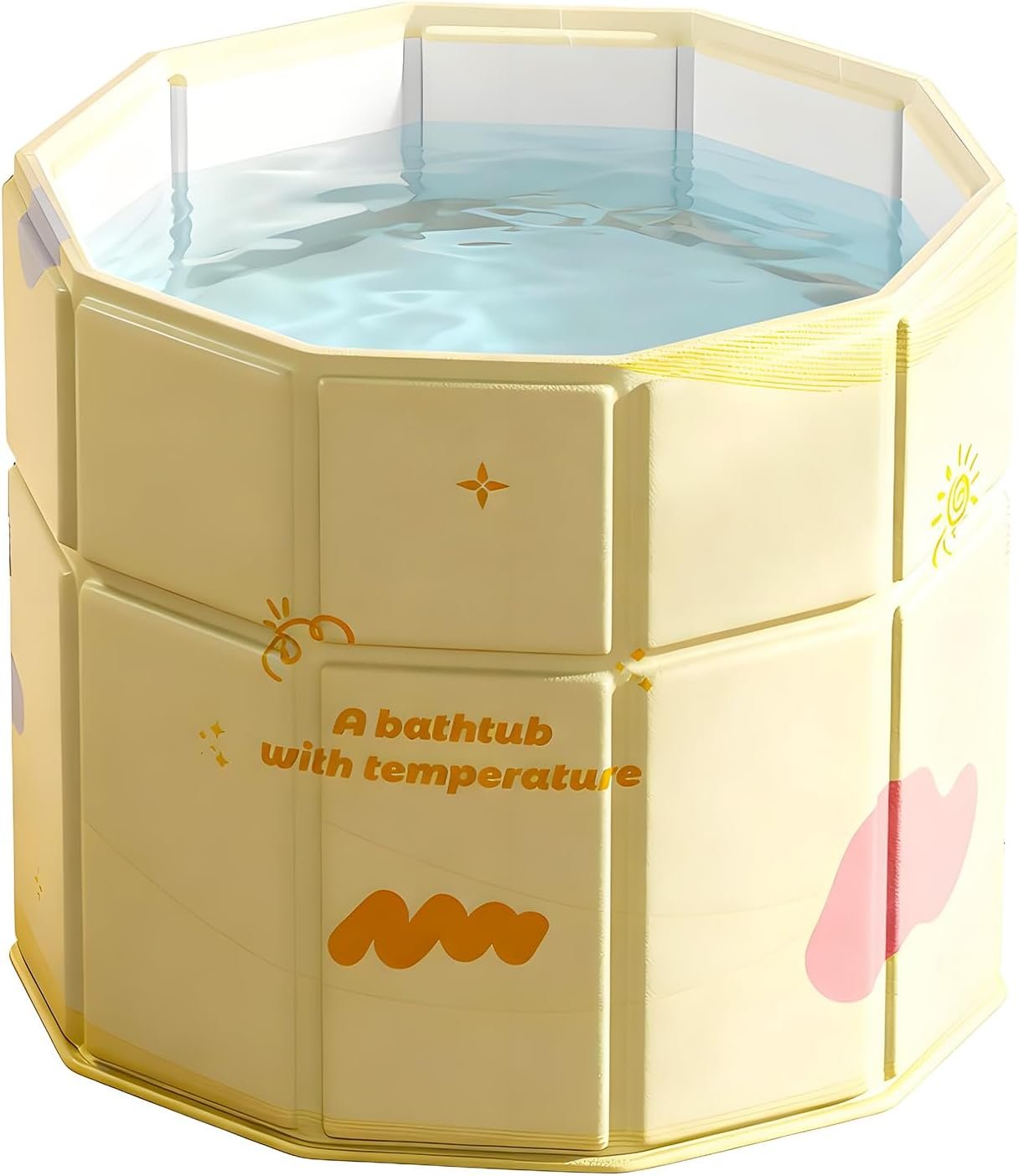 Portable Bathtub for Adult 27.5″x31.5″ Collapsible Cold Plunge Bathtub Foldable No Installation Ice Bath Tub for Shower Stall, Bathroom Hot SPA Soaking Standing Tub