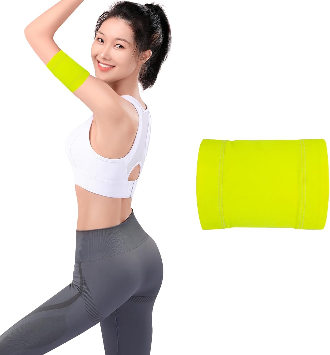Diabetic Sensor Armband – Fits All CGM Devices – Protects Insulin Pod During Exercise – Sweatproof、Refreshing、 Breathable，Replaces Adhesive Patches (Fluorescent Green, S)