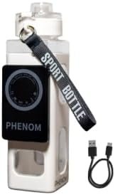 PHENOM Smart Water Bottle, 30oz Sports Bottle with 5000 capacity Phone Charger, iOS/Android Compatible (WHITE)