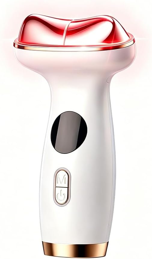 Upgraded 7-in-1 Microcurrent Face & Neck Beauty Device – Red Light Therapy, Hot & Cold Facial Tool, Face Sculpting, De-Puffing, Lifting & Firming Skincare Machine