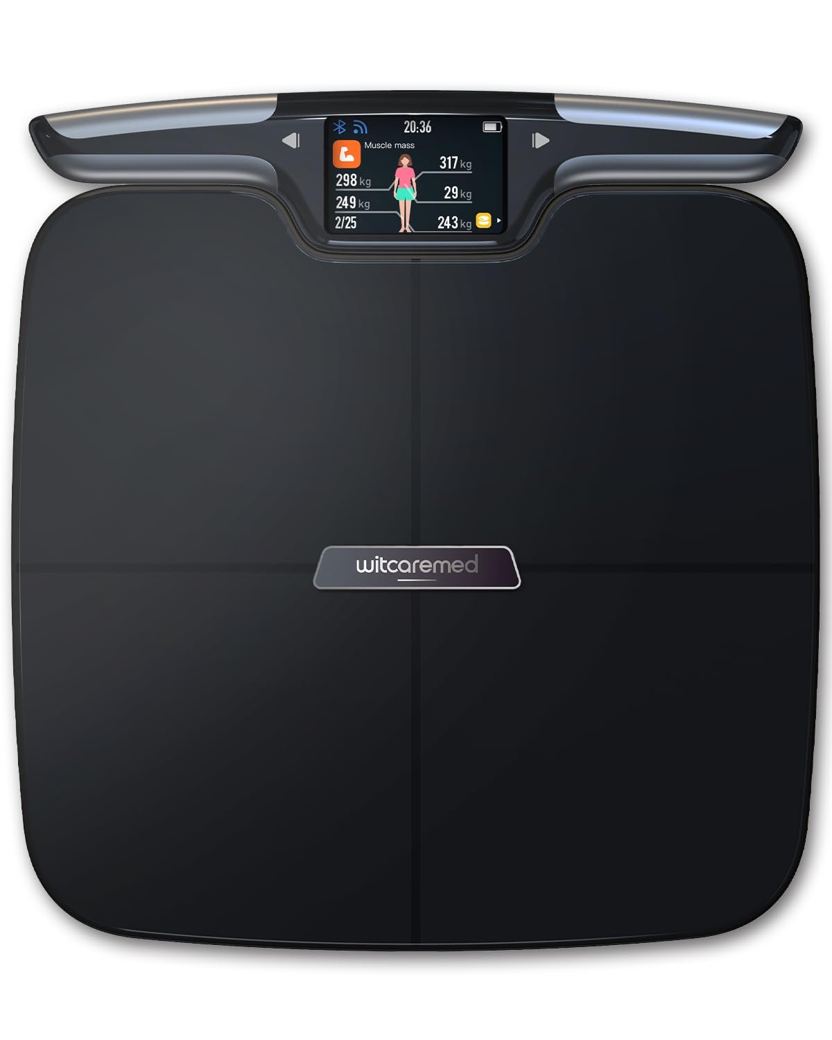 Smart Scale for Body Weight with BMI, Body Fat, Muscle Mass, FSA&HSA Eligible, 8 Electrode High Precision Bathroom Scale, Scale with App, 56 Body Composition Measurement (DarkBlack)