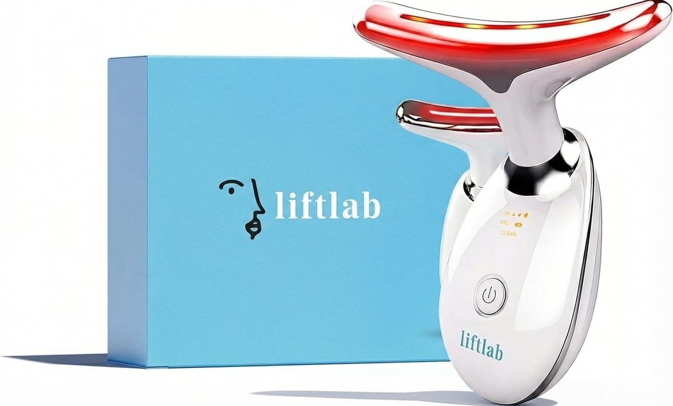 Forchics LED Face and Neck Massager – LiftLab 3-in-1 Beauty Sculptor with Red, Blue and Green Light Modes – At-Home Skincare Tool with Vibration Massage and Improved Battery