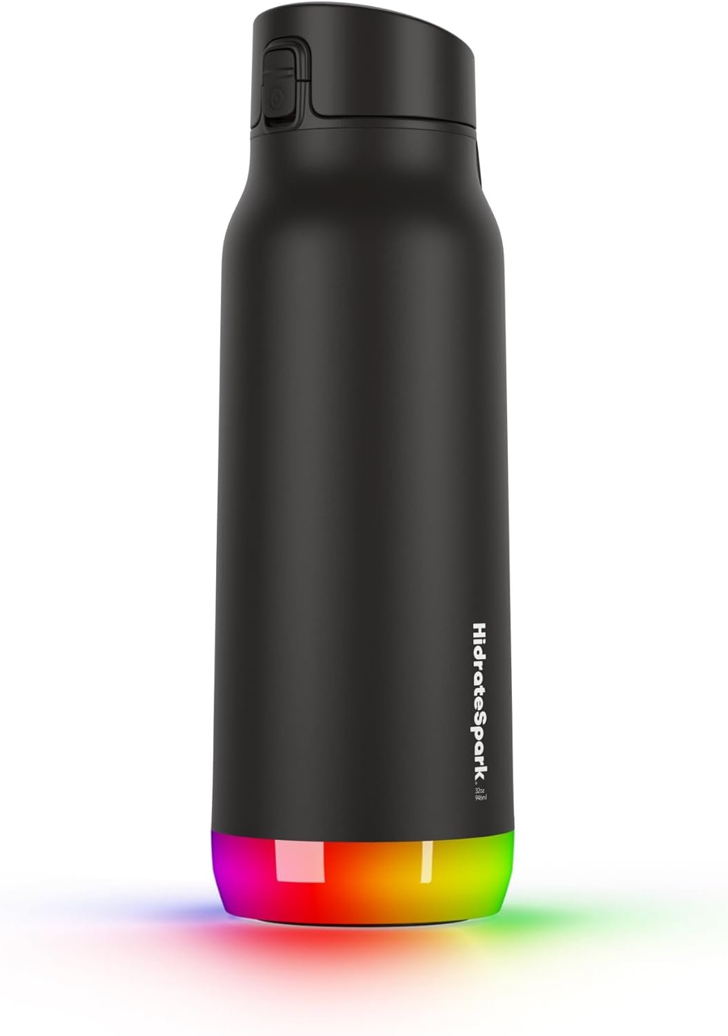 Hidrate Spark PRO Smart Water Bottle – Tracks Water Intake & Glows to Remind You to Stay Hydrated, Chug & Straw lid, 32oz, Black