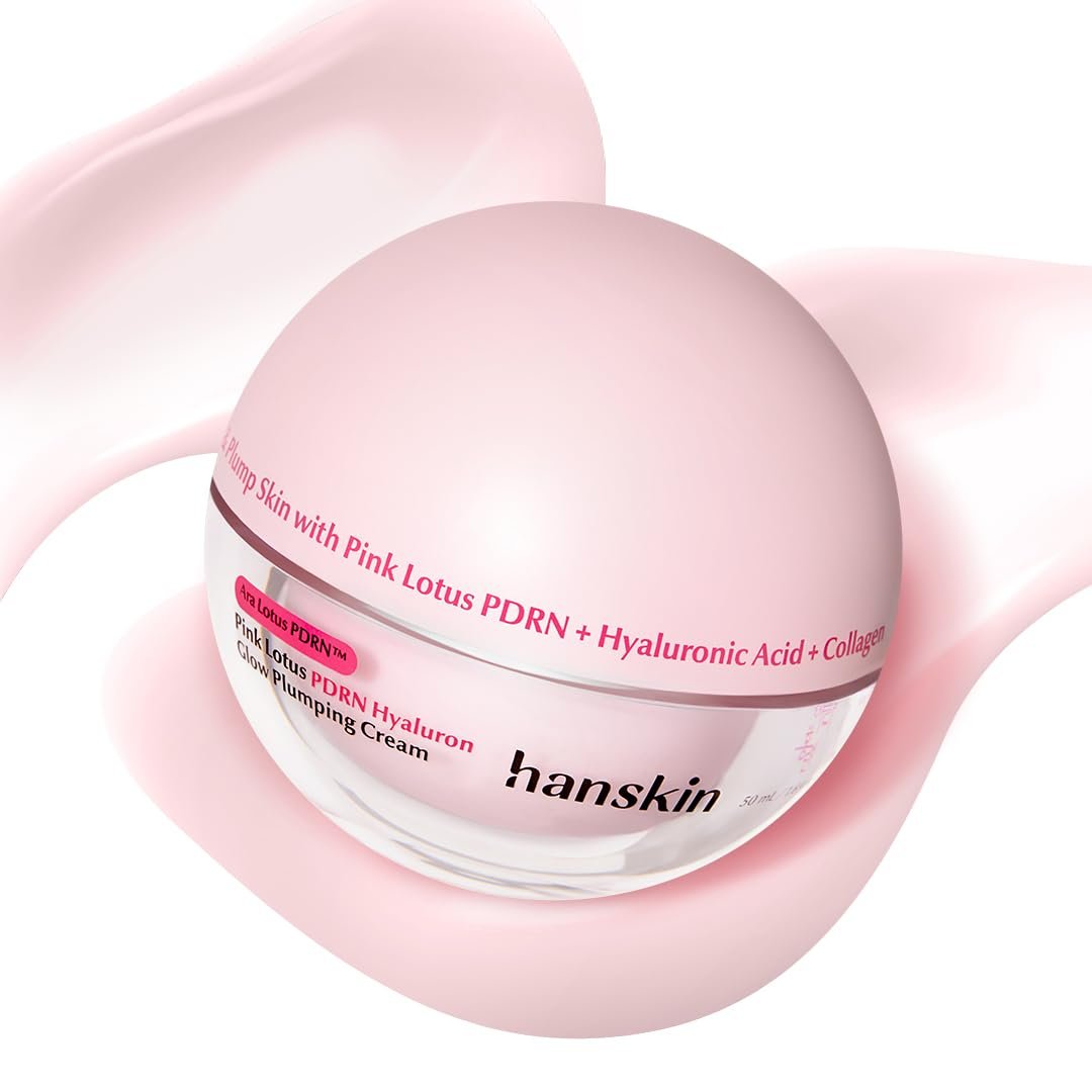 Hanskin Vegan PDRN Hyaluron Pink Glow Plumping Cream – Korean Face Moisturizer with Collagen & Ceramide for Deep Hydration, Bouncy Skin, Barrier Support & Glass Skin Glow | 50ml / 1.69 fl. oz.