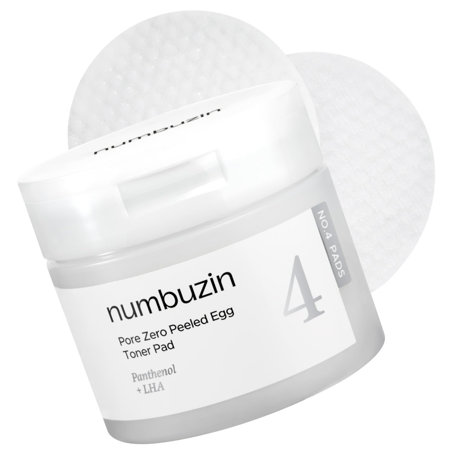 numbuzin No.4 Toner Pads | Pore Zero Peeled Egg Toner Pad | Gentle Exfoliator, PHA, LHA, Makeup Skin Prep, Panthenol | Korean Skincare for Face | 70 Pads/6.42 fl. oz.