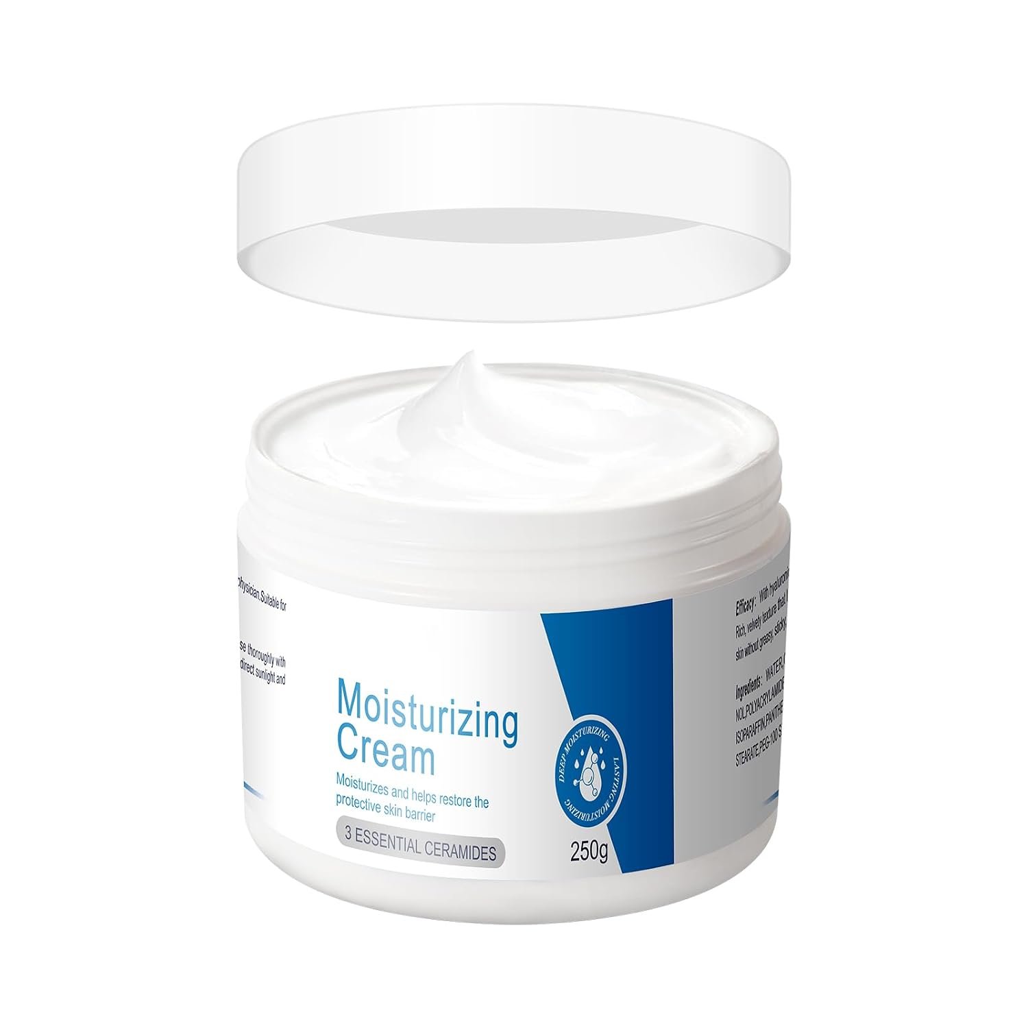 Moisturizing Cream, Body and Face Moisturizer for Women, Body Cream with Hyaluronic Acid and Ceramides, Daily Moisturizer, Hydrating, Anti-Aging, Anti-Wrinkle, Firming Skin Care