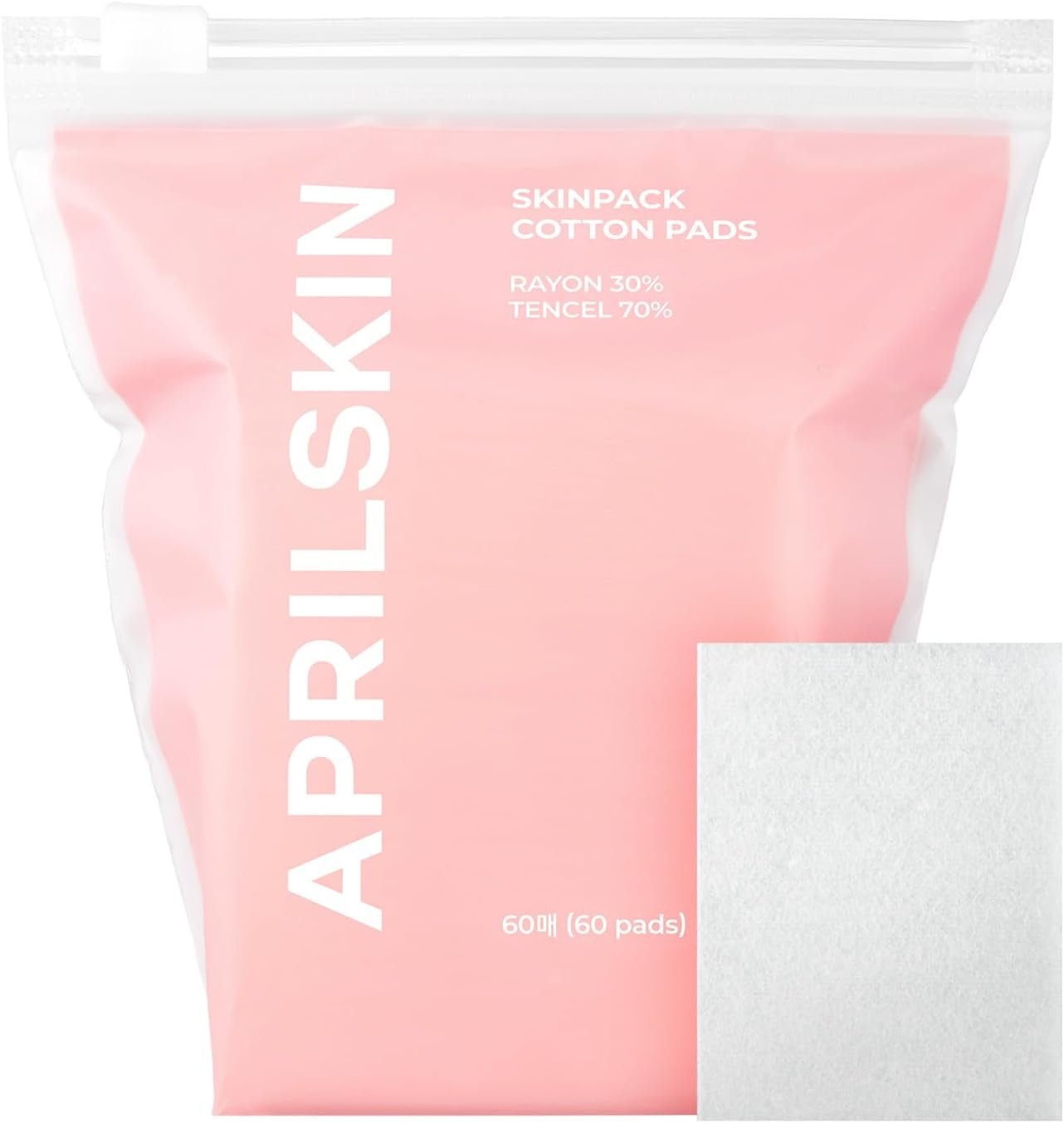 APRILSKIN Facial Pads for Toner, DIY Mask & Makeup Remover | Stretch up to 9.25″ for Custom Fit | Lint-Free, Dermatologist-Approved, Sensitive-Skin Safe | Korean Skincare (60ct)
