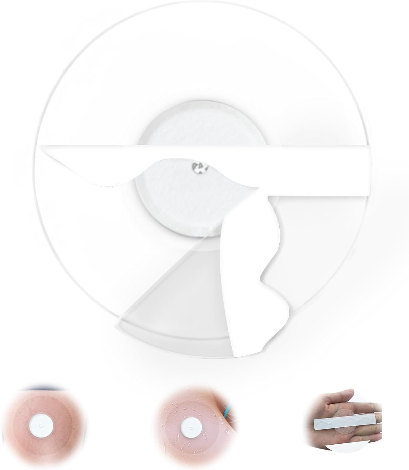 20 Pack Libre 2 Covers,Latex-Free Hypoallergenic Waterproof Adhesive Patches for Libre 2 Sensor CGM Patches,Long Lasting-Without Hole Sensor Covers,White