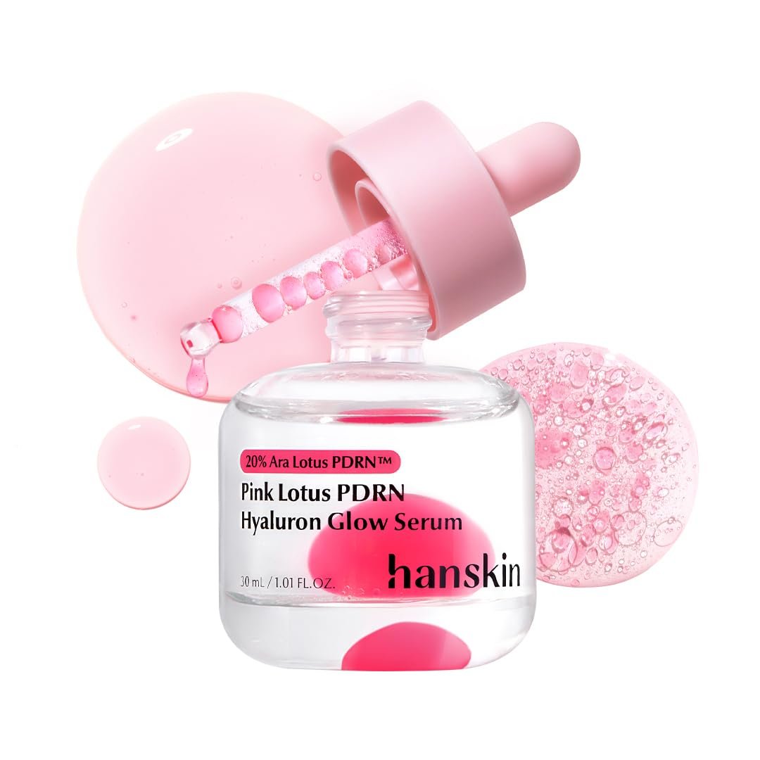 Hanskin PDRN Pink Peptide Hyaluron Glow Serum – 200,000ppm Pink Lotus Vegan PDRN | Intensive Hydrating Glow Ball Essence for Glass Skin, Plumping & Firming | Korean Skincare 1.01 fl. oz.