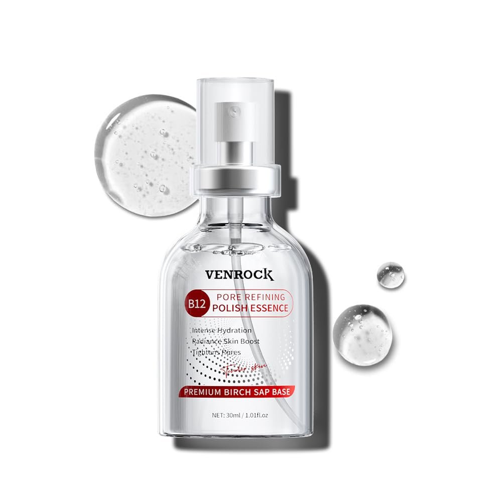Venrock Pore Minimizer Serum – Face Essence for Large Pores, Blackheads & Oily Skin | Tranexamic Acid + 4% Niacinamide | Alpha-Arbutin, Bifida, 70% Birch Juice – Non-Comedogenic, 1.01 Fl Oz
