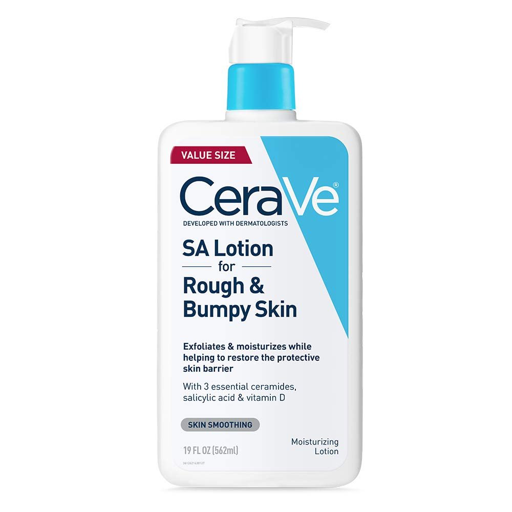 CeraVe SA Lotion for Rough & Bumpy Skin, Vitamin D, Hyaluronic Acid, Lactic Acid, Niacinamide & Salicylic Acid, Gentle Exfoliating Rough And Bumpy Skin Lotion, Fragrance Free 19 Ounce