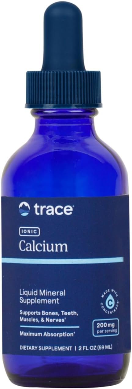 Trace Minerals | Liquid Ionic Calcium | Bone, Healthy Teeth and Muscle Contraction | Certified Vegan, Gluten Free, Non GMO | 59ml