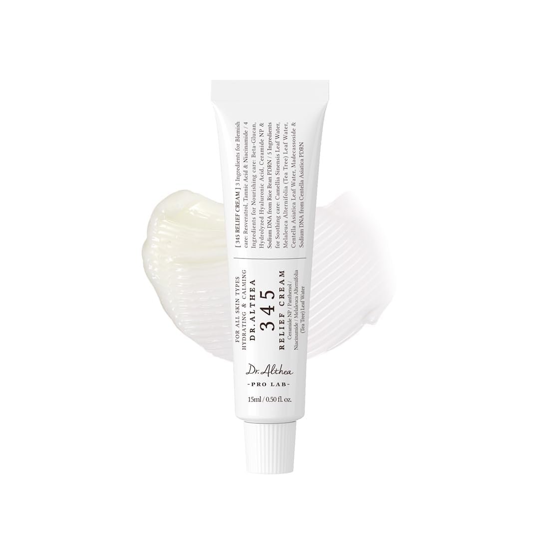 Dr.Althea 345 Relief Cream | Daily Face Moisturizer for Soothing Recovery and Blemish Care with PDRN & Niacinamide | Korean Vegan Skin Care for All Skin Types, 0.50 Fl Oz (Ver.2 – Pack of 1)