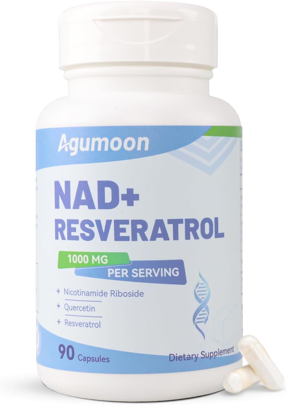 NAD+ Supplement 1000mg, Liposomal NAD Nicotinamide Riboside Supplement with Resveratrol & Quercetin for Women and Men – 90 Capsules