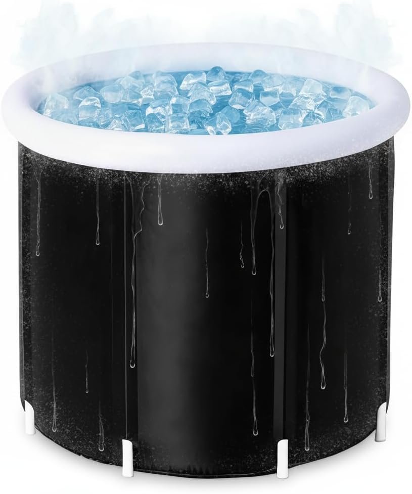 Ice Bath Tub for Athletes & Adults – 105 Gallons Cold Plunge Tub with Insulated Cover, Inflatable Ice Bath for Recovery & Cold Water Therapy, Indoor Outdoor Use