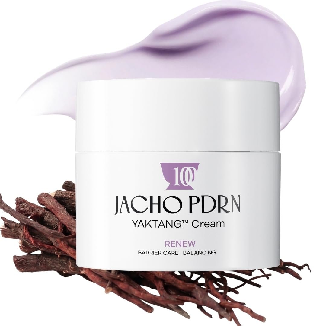 Jacho PDRN YAKTANG™ Cream, Korean PDRN Barrier Repair Cream, PDRN + Panthenol + Gromwell Root Extract, Glass Skin Moisturizer, Soothing + Firming, Hypoallergenic, Sensitive Skin, 1.69 fl oz