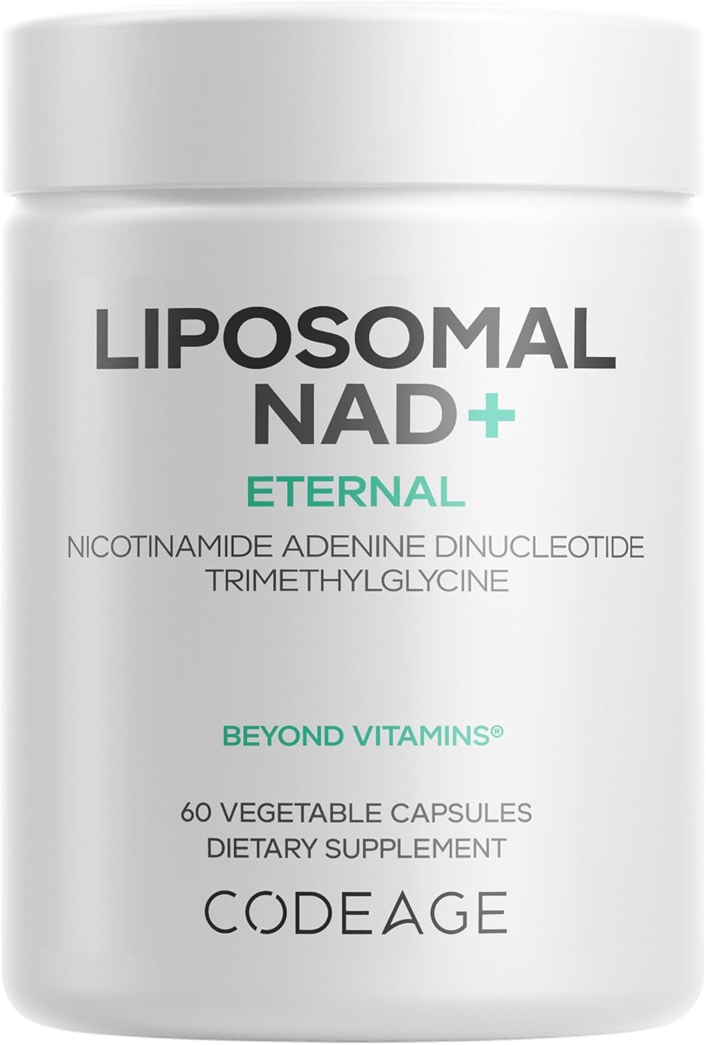 Codeage Liposomal NAD+ Supplement – NAD Nicotinamide Adenine Dinucleotide Coenzyme Pills – 500 mg NAD+ Per Serving & Betaine Anhydrous – Liposomal Delivery – Vegan, Non-GMO, Gluten-Free – 60 Capsules