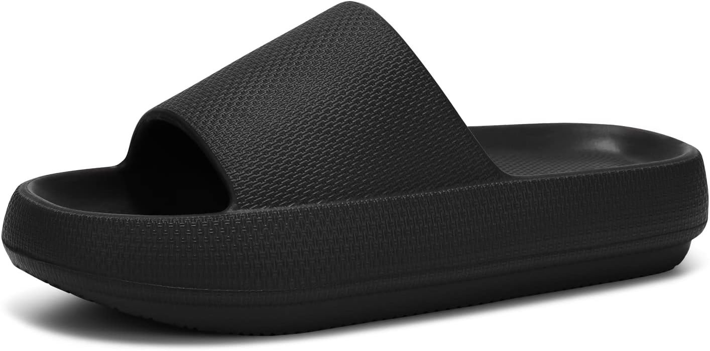 Dirk Slides for Women and Men Sandals Pillow Slippers Shower Shoes Cushioned Cloud Slides