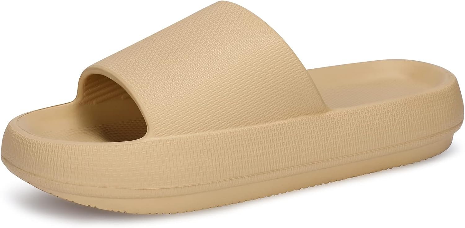 welltree Slides for Women Men Pillow Slippers Non-Slip Bathroom Shower Sandals Soft Thick Sole Indoor and Outdoor Slides