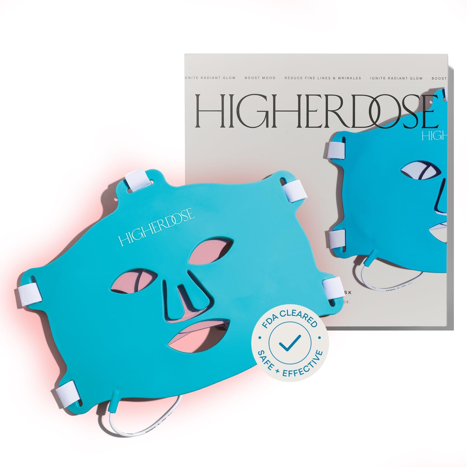 HigherDOSE Red Light Therapy Mask – FSA Eligible FDA Cleared LED Face Mask with Near Infrared Light Technology – Clinically Proven At-Home Red Light Mask Therapy for Face – Wrinkles & Glass Skin