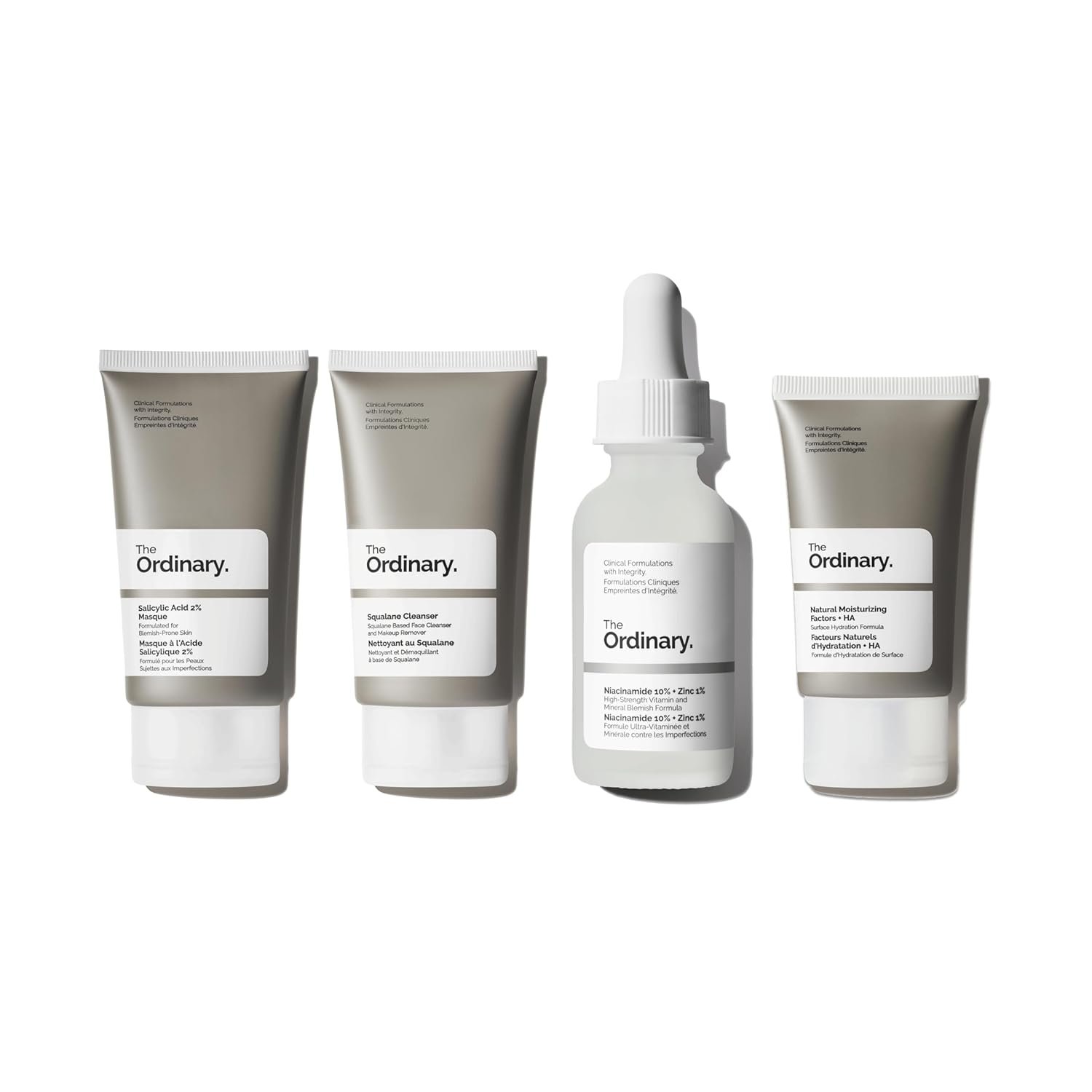 The Ordinary Pore Control Collection – Skin Care Bundle Set for Congested Skin – Salicylic Acid 2% Masque, Niacinamide 10% + Zinc 1%, Squalane Cleanser, Natural Moisturizing Factors + HA