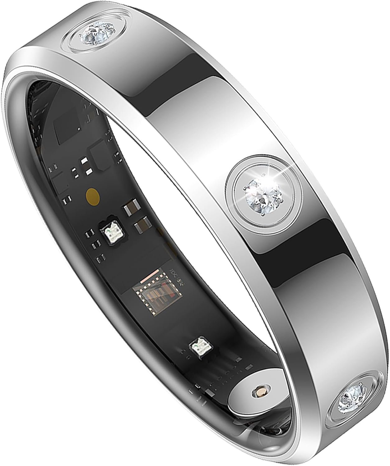 Smart Ring for Women Men Diamond Fitness Tracker Sleep Heart Rate Monitor Slim Smart Rings for Android iOS Pedometer Calorie Step Counter Ladies Rings for Women Elegant Activity Tracker Wearable