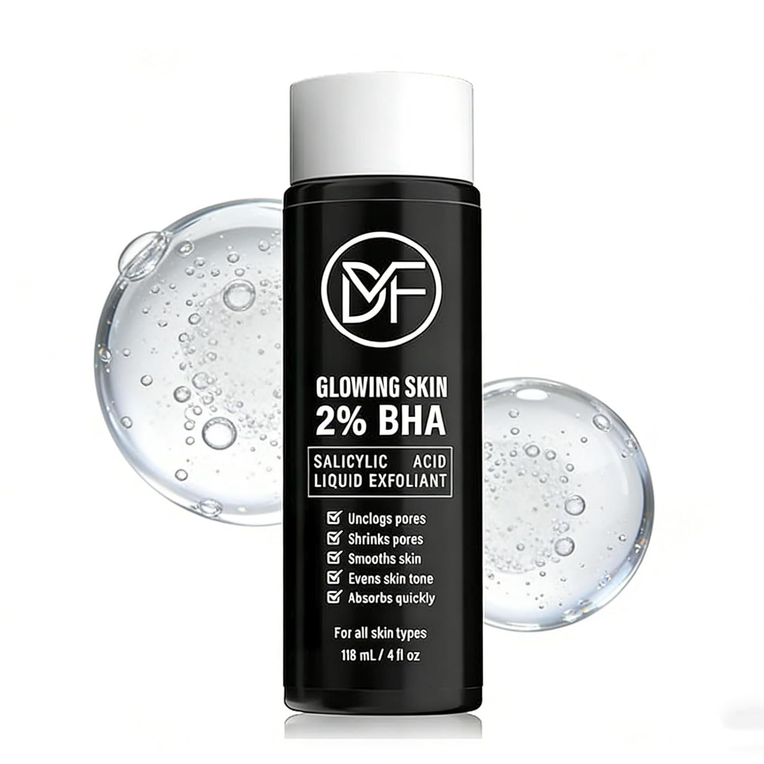 2% BHA Salicylic Acid Liquid Exfoliant Serum For Blackhead Removal,Unclog Pores,Smooths skin118mL 4 fl OZ Face Exfoliator For Facial Skin Care