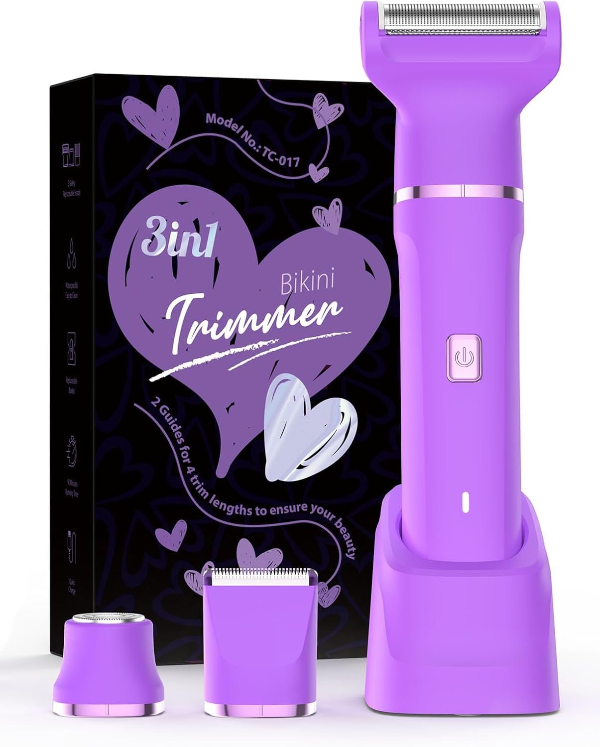 Electric Shaver for Women – Cordless Dermave Bikini Trimmer for Lady’s Beauty, Painless Facial Hair Removal Device with Low Noise, Detachable Head, Fast Charging, 2025 Beach Vacation Essentials