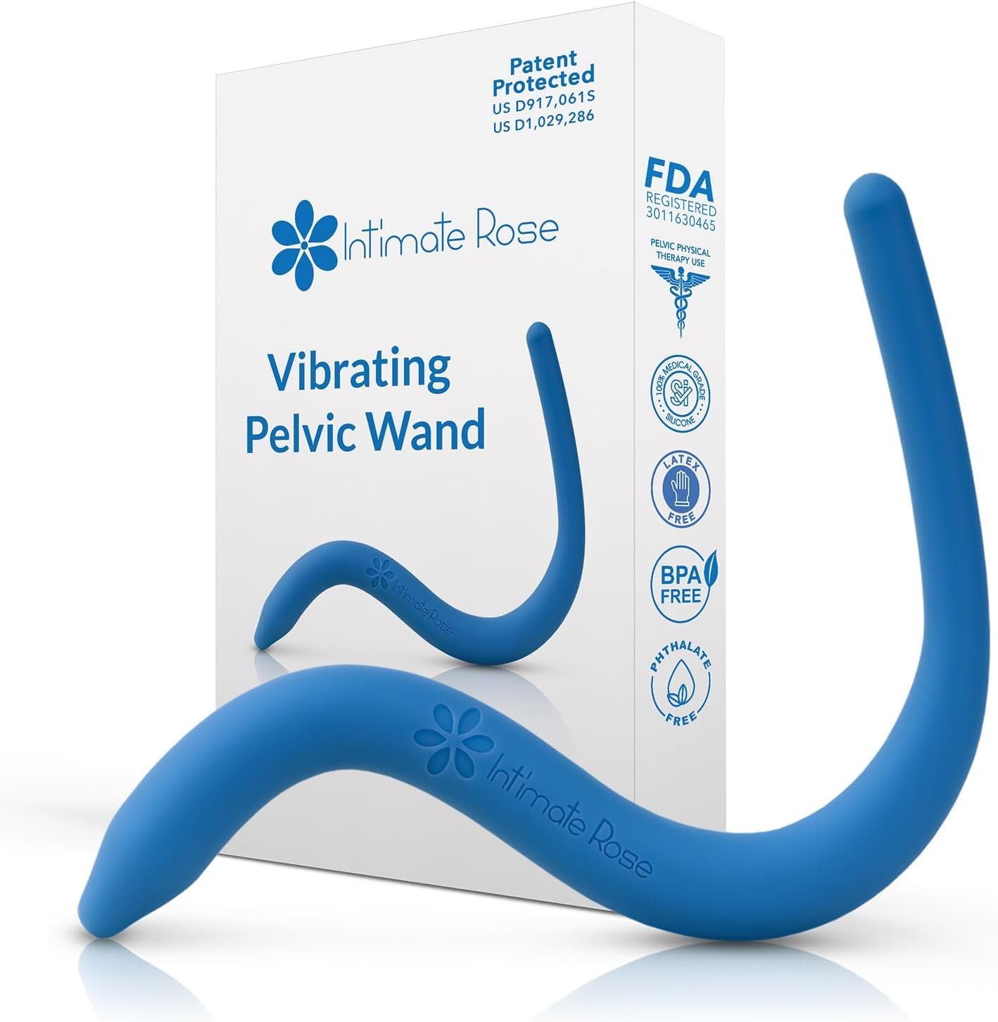 IntimateRose Vibrating Pelvic Wand for Pelvic Muscle Pain Relief – Pelvic Physical Therapy Vibration – BPA-Free, Latex-Free, for Men & Women (Vibration)