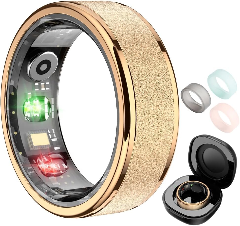 COLMI R10 Smart Ring for Women, Smart Health Ring with Heart Rate, Blood Oxygen, Sleep Monitoring, Pedometer, and Fitness Tracker, No Subscription Fee. (Rose Gold, 8#)