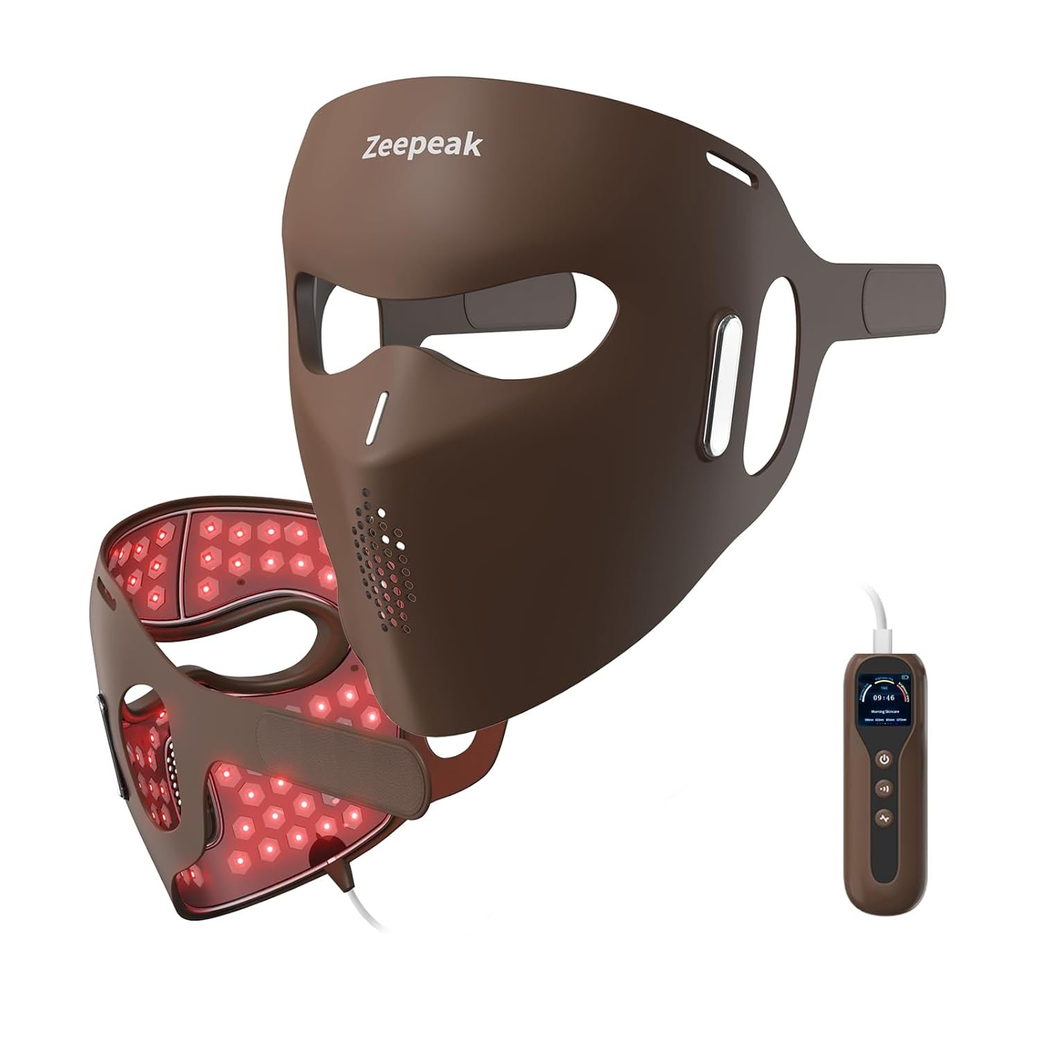 3D LED Red Light Therapy Mask for Face, FDA-Cleared, 360 LEDs, Anti-Aging & Blemish Repair,5 Modes Red, Blue, Yellow with 850nm & 1072nm Dual-NIR,Eye-Protection,Portable Design for Home Travel