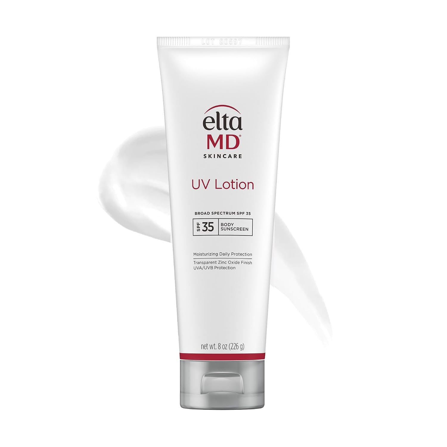 EltaMD UV Lotion SPF 30+ Sunscreen Moisturizer for Face and Body, Mineral Based with Zinc Oxide and Hyaluronic Acid for Sensitive Skin, Non-Greasy & Fragrance-Free.