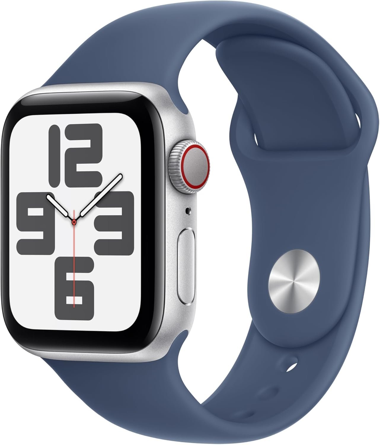 Apple Watch Series 10 [GPS + Cellular, 46mm] – Silver Aluminum Case with Denim Sport Band, M/L (Renewed)