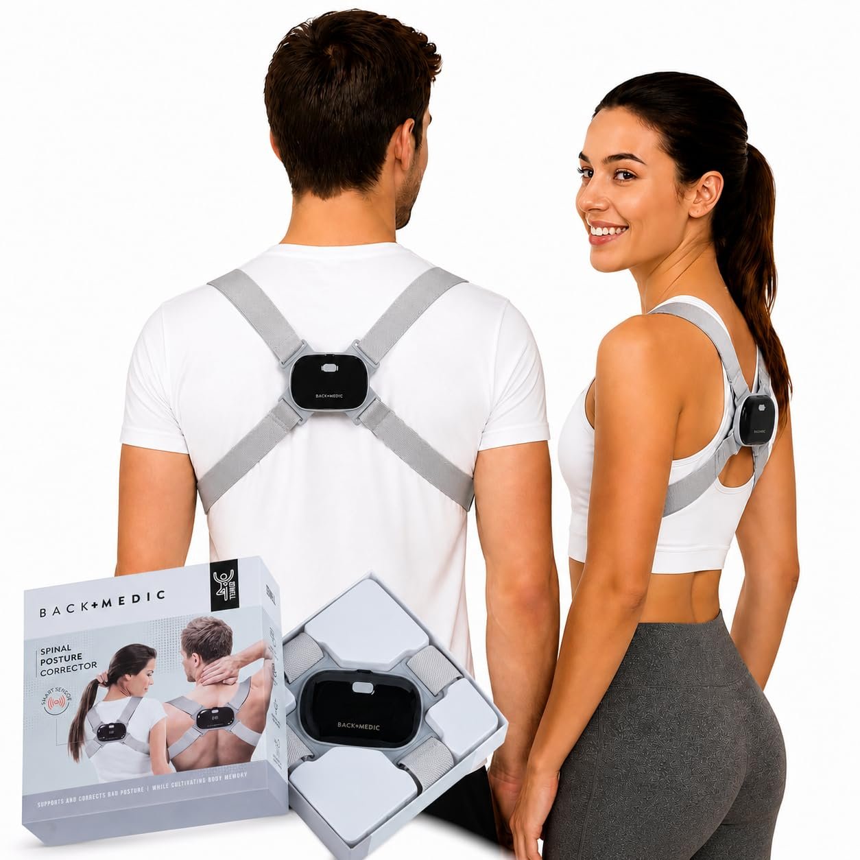 Smart Posture Corrector for Men & Women – Adjustable Back Brace & Shoulder Support for Posture Training, Lower Back Support & Daily Comfort