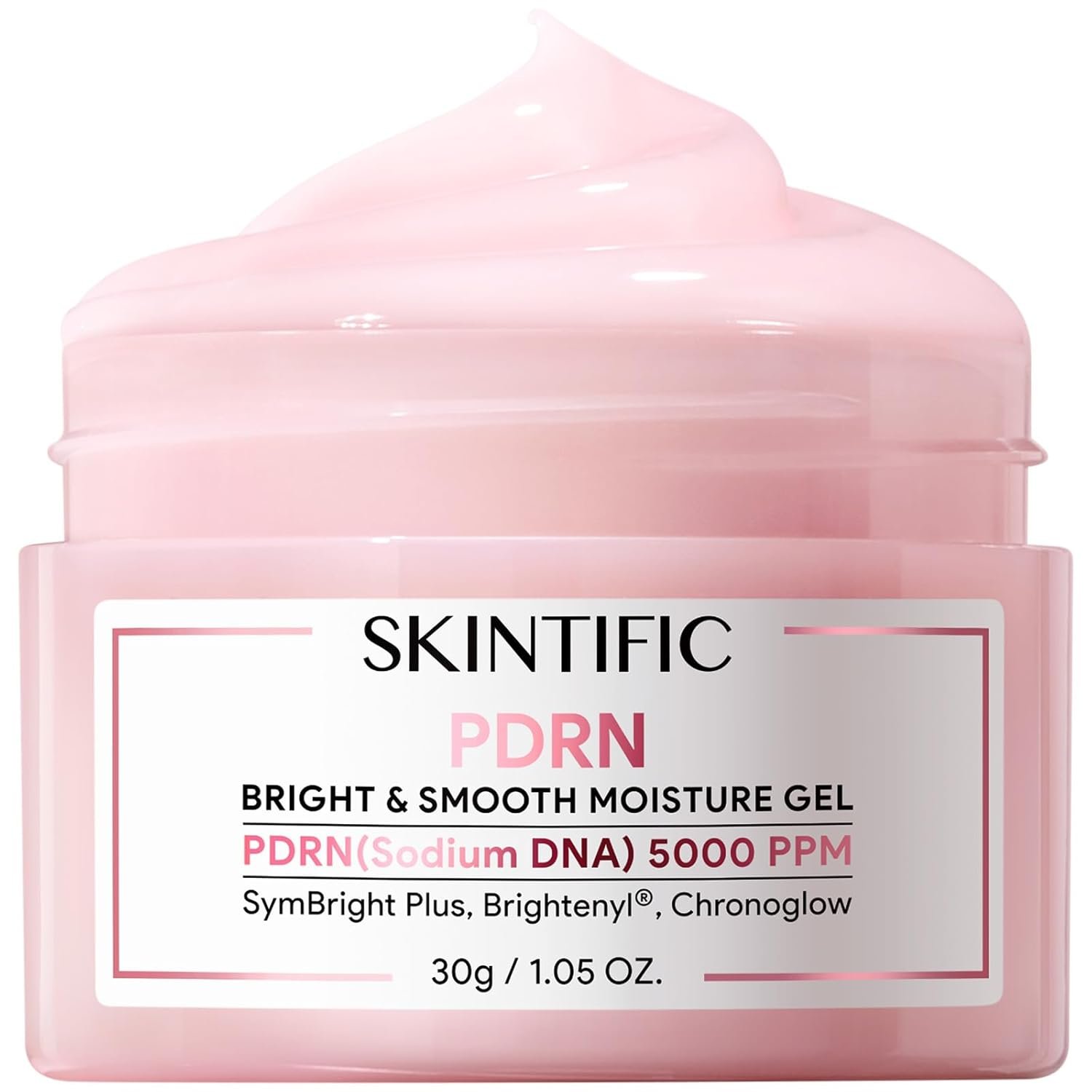 SKINTIFIC PDRN Smooth Moisture Gel, Brightening Face Moisturizer with 5000 PPM PDRN, Hydrating Gel Cream for Glass Skin, Smooth Texture & Dark Spots, Sensitive Skin Safe,30g