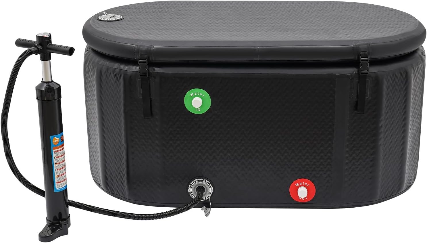 Ice Bathtub For Athletes, 97.74Gal Capacity Freestanding Large Oval Cold Plunge Tub with Inflation Pump, -5-40℃/23-104℉, Portable Inflatable Bathtub Adult for Home,Gyms,Indoor use