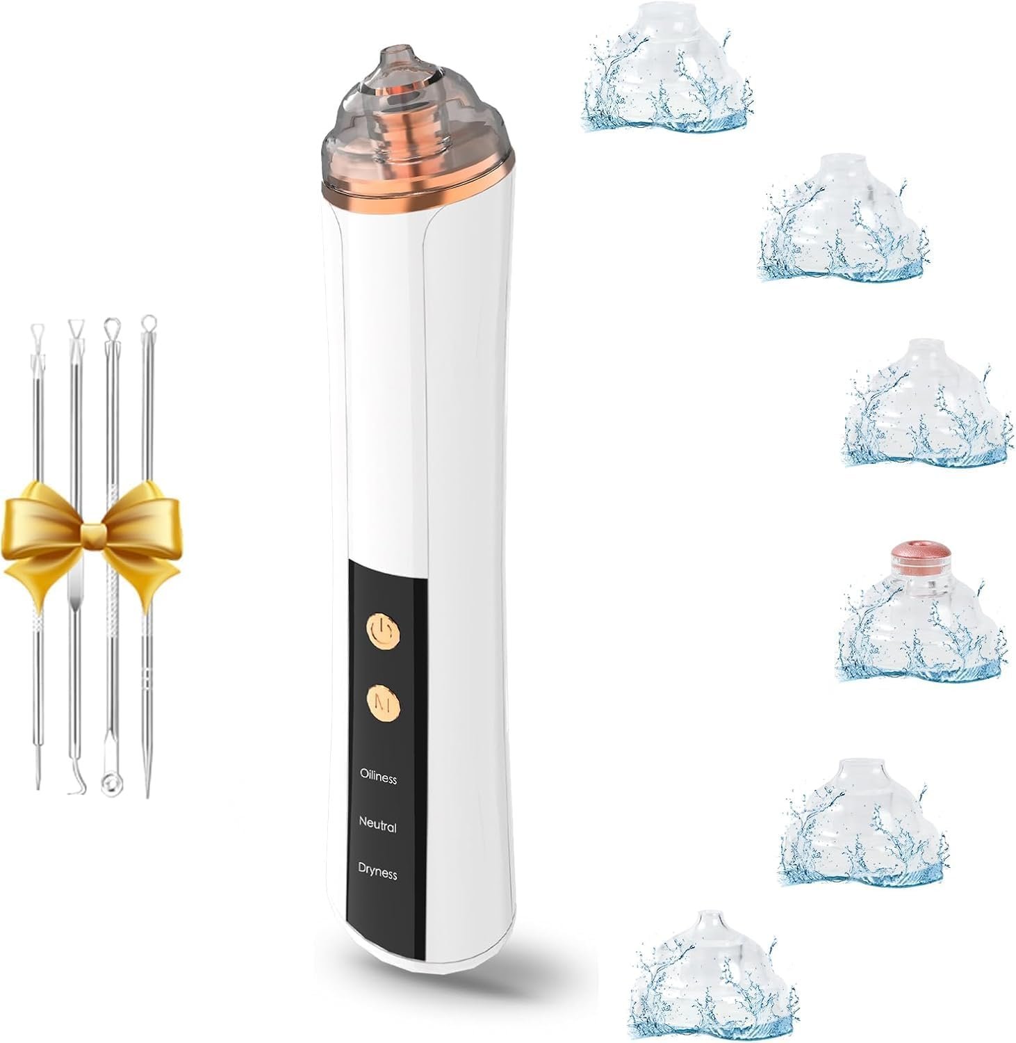 Blackhead Remover Pore Vacuum,Facial Pore Cleaner-6 Suction Power,3 Adjustable Suction Levels,USB Rechargeable Blackhead Vacuum Kit Electric Acne Extractor Tool for Women & Men