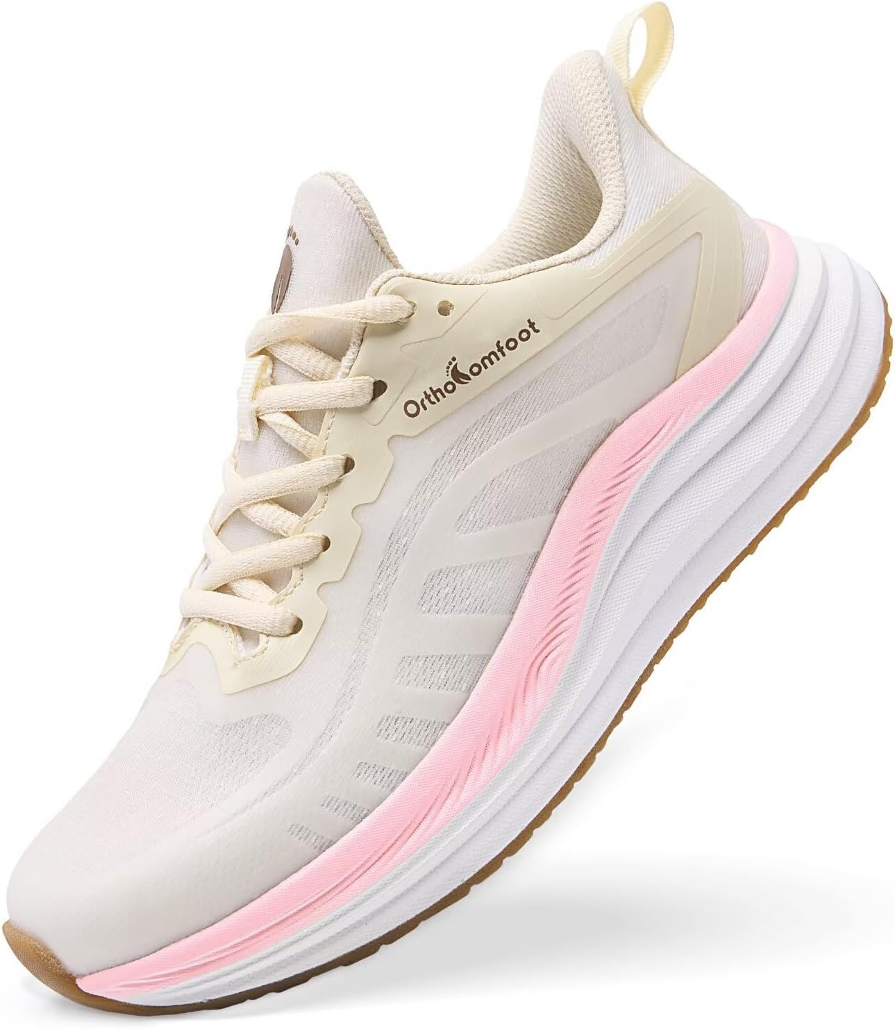 Women’s Orthopedic Road Running Shoes: Comfortable Arch Support Plantar Fasciitis Flat Feet Orthotic Sport Sneakers, Casual Breathable Outdoor Walking Tennis Shoes for Foot Heel and Pain Relief
