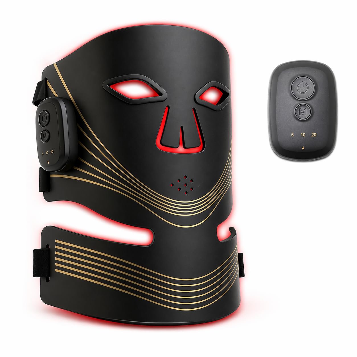 Red Light Therapy Face and Neck Mask – FDA 510 (k) Cleared (K253054) LED Facial Mask for Beauty and Skin Glow | 3 Light Modes, Soft Silicone Rechargeable