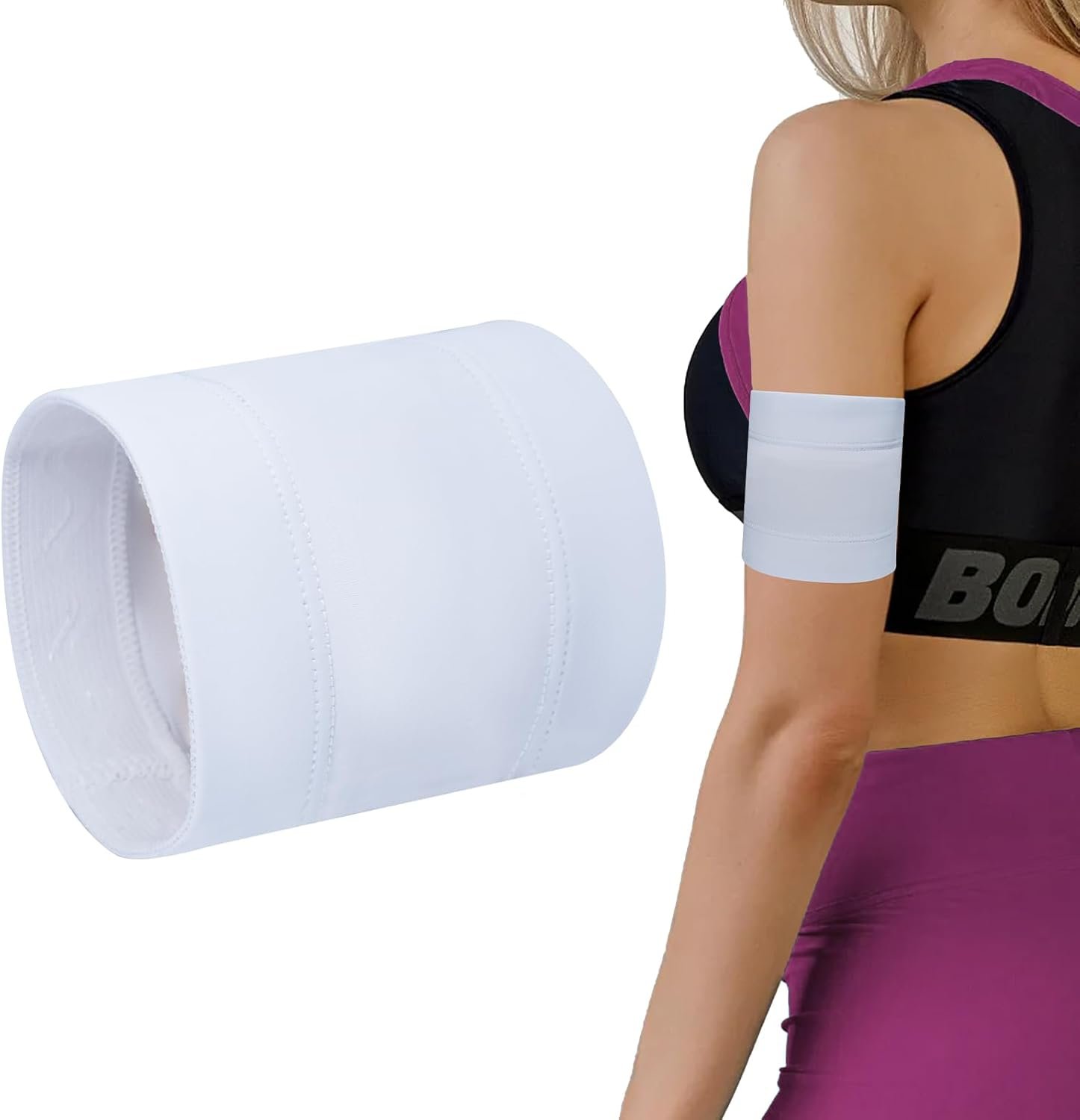 Upgraded Diabetes Insulin Arm Band for Freestyle Libre Omnipod Dexcom Sensor Covers Fixation Insulin Pod Monitoring Systems Armband (White, L (11.6-13in))