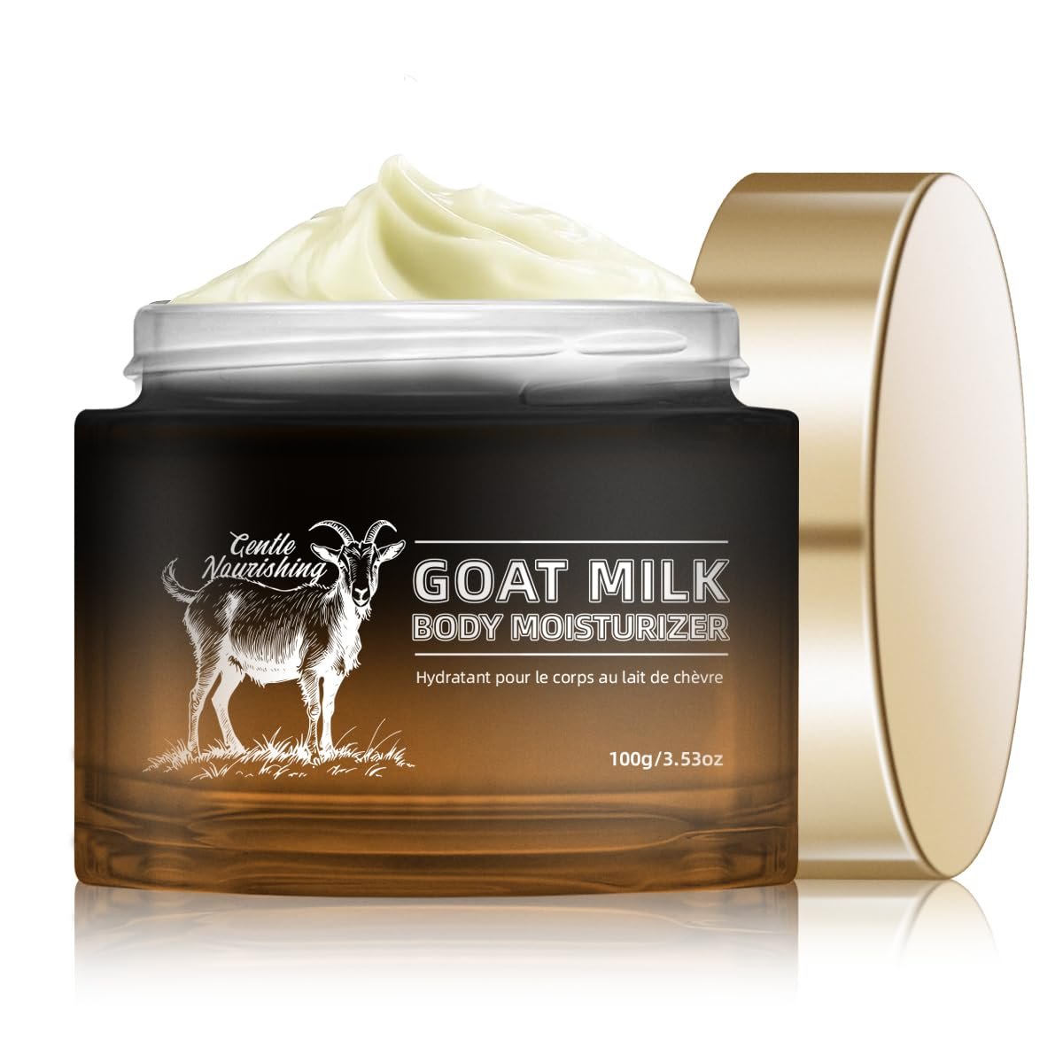 Goat Milk Lotion – Whipped Body Butter Cream with Goat Milk – Deeply Moisturizes, Softens Skin – Natural & Gentle for All Skin Types, 3.53 oz