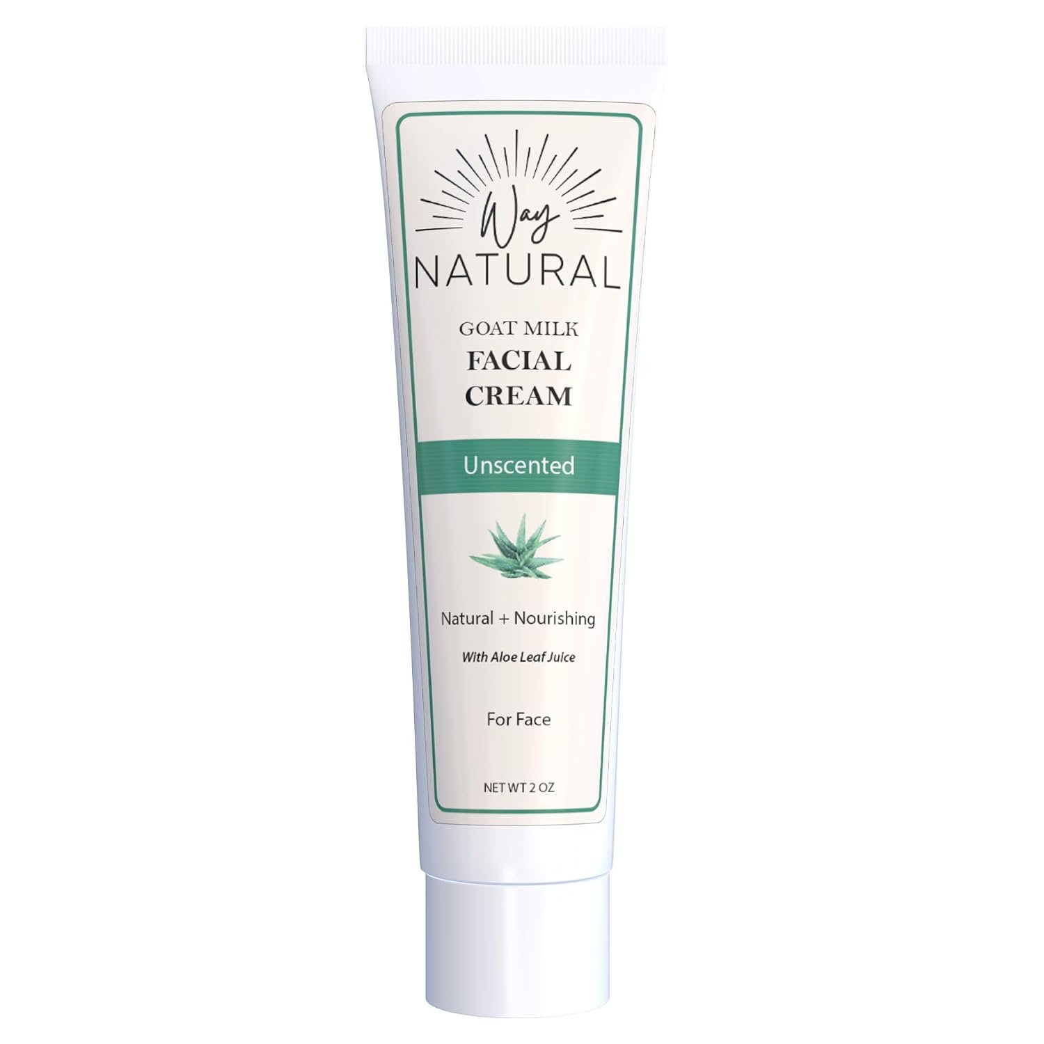 Goat Milk Lotion, Fragrance-Free – Natural Facial Moisturizer for Women & Men w/Aloe – Hydrating Face Moisturizer for Dry Skin, Day & Night – Unscented Goat Milk Face Cream – 2oz Tube
