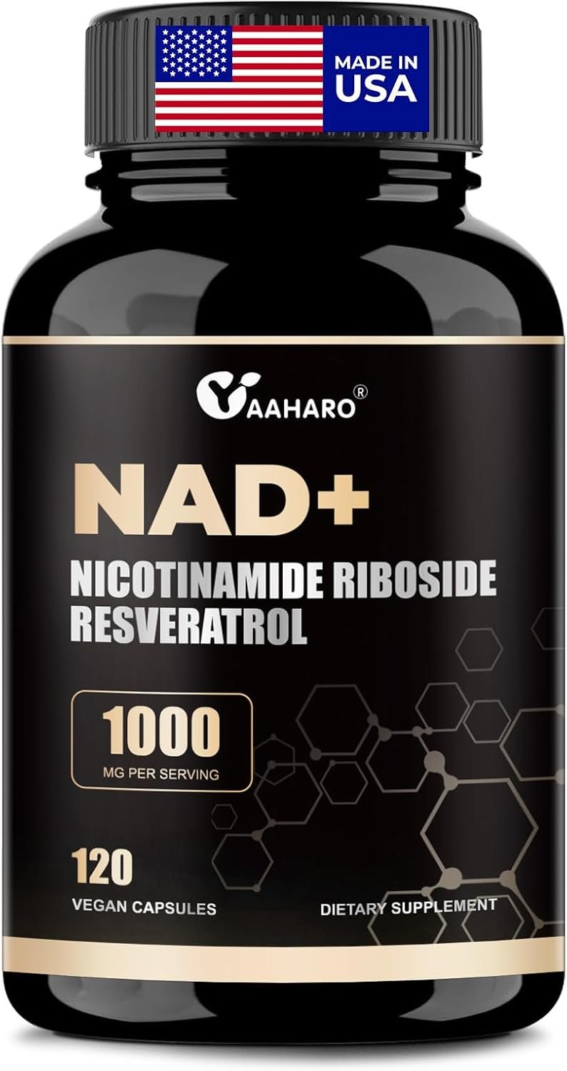 NAD Supplement 120 Capsules – Liposomal Nicotinamide Riboside with Resveratrol & Quercetin – 1000mg NAD+ Supplement for Men and Women – Supports Energy and Focus – 60 Days Supply