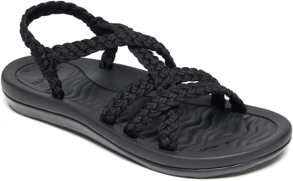 MEGNYA Women’s Comfortable Walking Sandals with Arch Support, Athletic Hiking Sandals with Handmade Straps, Outdoor Soft Water Sandals for Beach Poolside Travel Camping