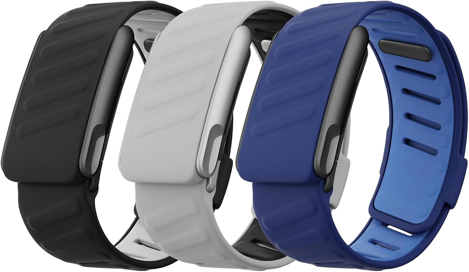 3 Pack Silicone SportFlex Bands Compatible with WHOOP 5.0/MG Band for Men Women – Soft, Breathable & Comfortable, Adjustable Waterproof Replacement Wristbands Straps- Not Compatible with Gen 4