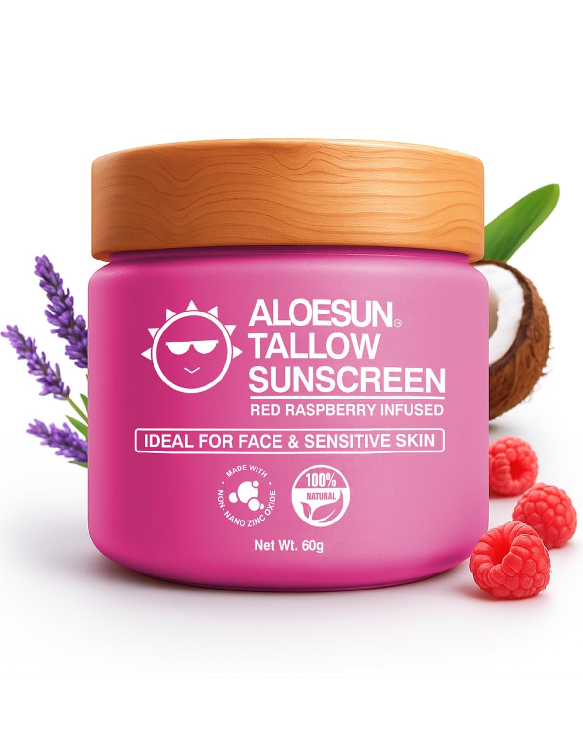 Organic Beef Tallow Sunscreen SPF 30 – Natural Sunblock Lotion for Face and Body with Non Nano Zinc Oxide Mineral Protection – Reef Safe Travel Size Tallow Moisturizer for Adult and Baby – 2.12 Oz