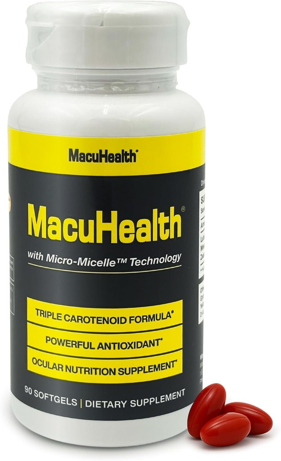 MacuHealth Triple Carotenoid Formula – Eye Vitamins for Adults – 90 Softgels, 3 Month Supply – Advanced Eye Support & Health Eye Formula