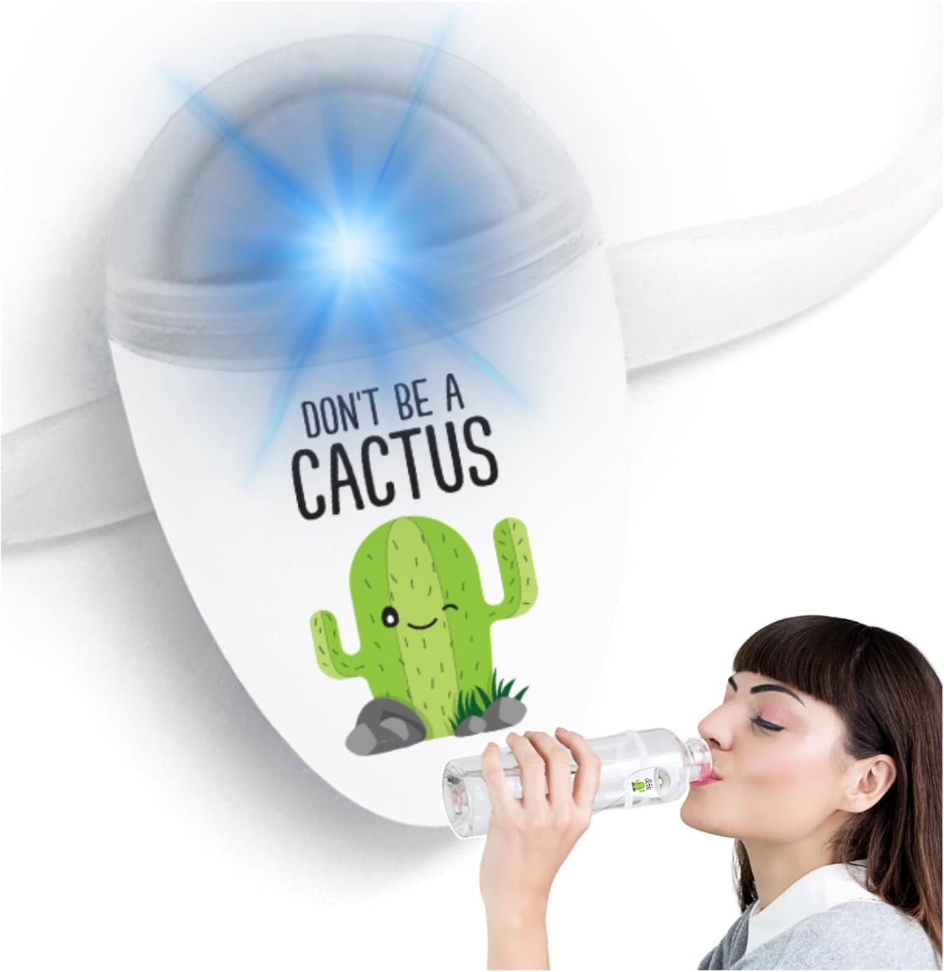 ULLA Drink Water Reminder, Smart Light for Water Bottle, Fits Most Bottles, Lights Up when Time to Drink, Hidrate Smart Water Bottle Reminder to Drink, Smart Hydration Reminder, Water Tracker – CACTUS