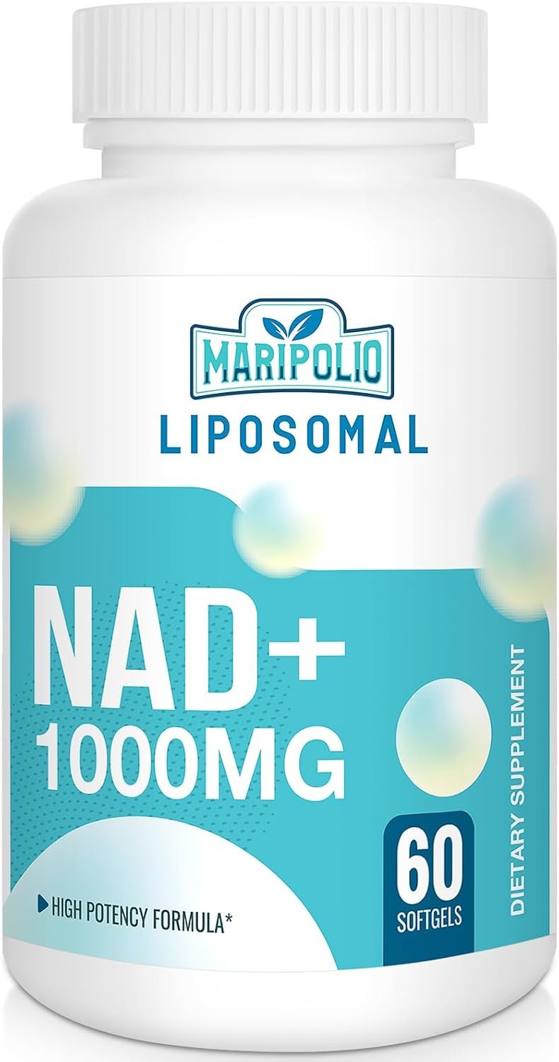 Maripolio Liposomal NAD+ 1000 mg Supplement | High Bioavailability Liposomal Delivery | Cellular Energy & Wellness Support | Pure NAD+ Dietary Supplement for Men,Women, 60 Softgels