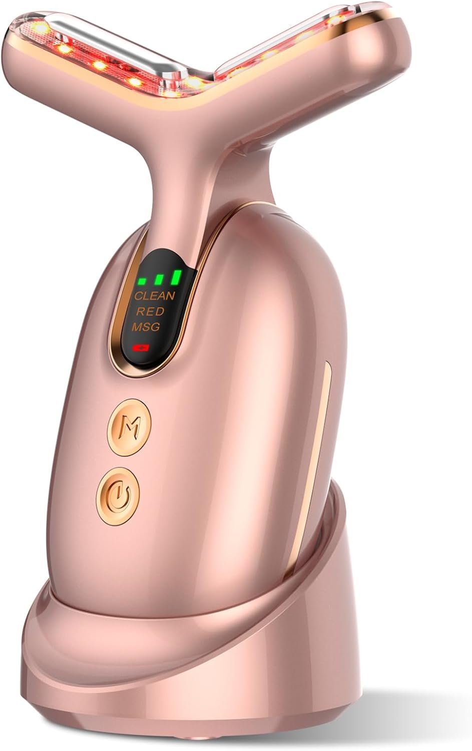 MicroCurrent Beauty Device, Firming & Wrinkles Skincare Tool – FDA Cleared | Red Light Therapy for Face & Neck, de-puff lifting toning, heat vibration soothes and boosts skin absorption, relax self-care